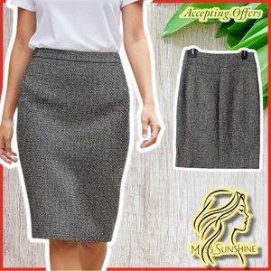 Club Monaco NEW - Sz 6 - Marty Skirt Jupe - tweedy pencil skirt w/ slit